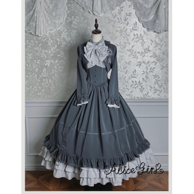 Alice Girl Duke of Victoria Corset Overskirt and Striped Skirt(1st Pre-Order/2 Colours/Full Payment Without Shipping)